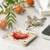 "Goldenes Herzglühen" Schlüsselanhänger (Seite)