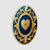 Goldenes Herzmedaillon Ornament (Vorderseite)