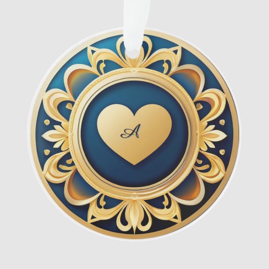 Goldenes Herzmedaillon Ornament (Vorderseite)