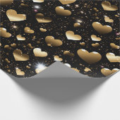 Goldenes Herzmuster Geschenkpapier (Ecke)