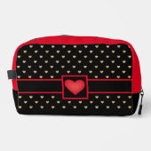 Goldenes Herzmuster Waschbeutel (Vorderseite)