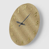 Goldenes Hexagonalmuster Große Wanduhr (Winkel)