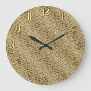 Goldenes Hexagonalmuster Große Wanduhr