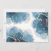 Goldenes Himmelsmond Baby Dusche Foto Einladung (Rückseite)