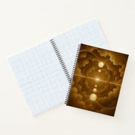 Goldenes Himmlisches Spiralnotizbuch Notizblock