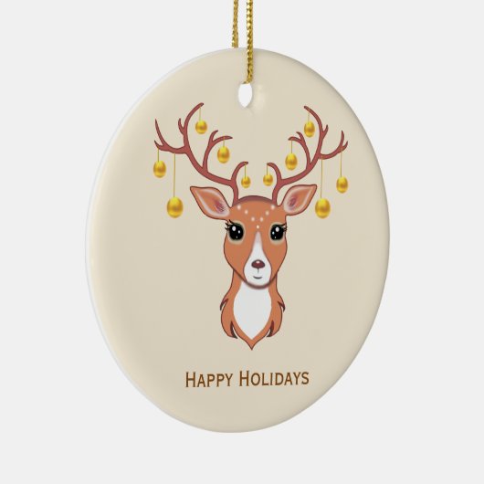 Goldenes Hirsch Keramik Ornament (Rechts)