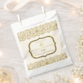 Goldenes Hochzeitjubiläum Gold in Weiß Geschenktütchen (Ausgeschnitten)