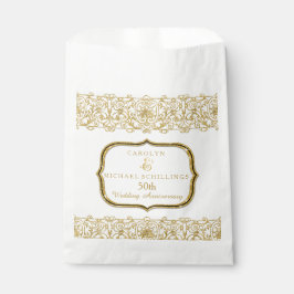 Goldenes Hochzeitjubiläum Gold in Weiß Geschenktütchen