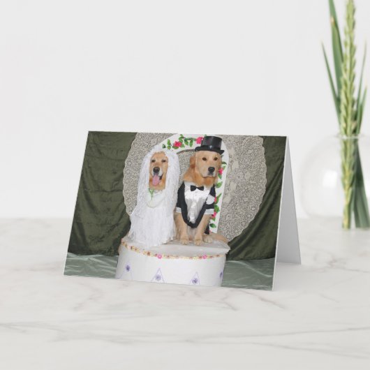 Goldenes Hochzeitscouch auf dem Kuchen Karte (Vorderseite)