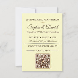 Goldenes Hochzeitseinladung | Elegantes Liebesgala RSVP Karte