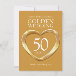 Goldenes Hochzeitsherz 50 Jahre Gold Party laden e Einladung