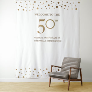 Goldenes Hochzeitsjubiläum 50. Foto Hintergrund Wandteppich