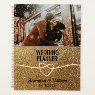Goldenes Hochzeitsplaner-Buch mit Foto Planer