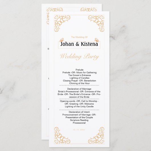 Goldenes Hochzeitsprogramm Programm (Vorne/Hinten)