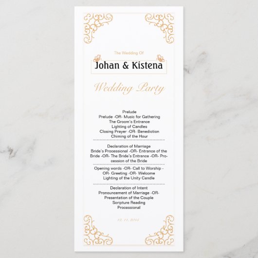 Goldenes Hochzeitsprogramm Programm (Vorderseite)