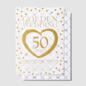 Goldenes Hochzeitstag 50. goldenes Herz Pergament Einladungen (Versetzt (Einladung))