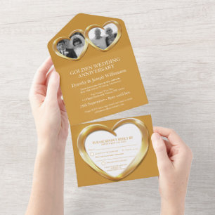 Goldenes Hochzeitstag 50 Jahre Party All In One Einladung