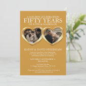 Goldenes Hochzeitstag 50. Party 6 Fotos Einladung (Stehend Vorderseite)