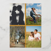 Goldenes Hochzeitstag 50. Party 6 Fotos Folieneinladung (Rückseite)