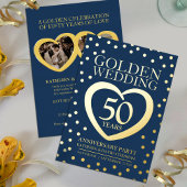Goldenes Hochzeitstag 50. Party Folieneinladung