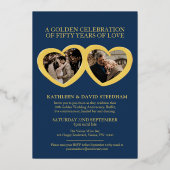 Goldenes Hochzeitstag 50. Party Folieneinladung (Rückseite)