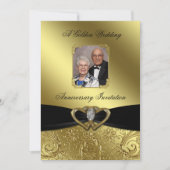 Goldenes Hochzeitstag Foto Einladung (Vorderseite)