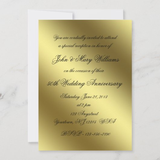 Goldenes Hochzeitstag Foto Einladung (Rückseite)