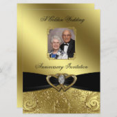 Goldenes Hochzeitstag Foto Einladung (Vorne/Hinten)