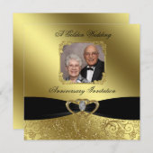 Goldenes Hochzeitstag Foto Einladung (Vorne/Hinten)