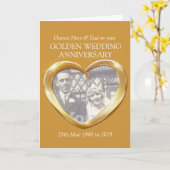 Goldenes Hochzeitstag Foto Mama & Papa Karte (Gelbe Blume)