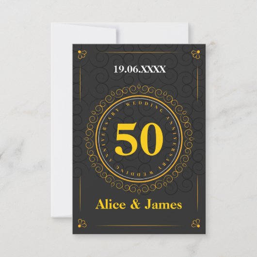 Goldenes Hochzeitstag Save the Date (Vorderseite)