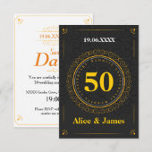 Goldenes Hochzeitstag Save the Date (Vorne/Hinten)