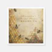 Goldenes Honigbienen-Brautparty Serviette (Vorderseite)
