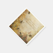 Goldenes Honigbienen-Brautparty Serviette (Ecke)