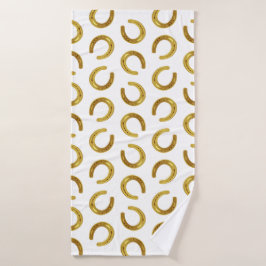 Goldenes Hufeisen Badehandtuch