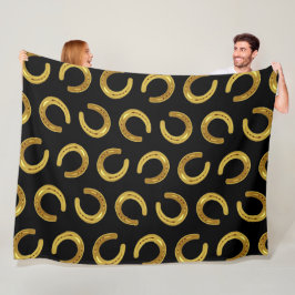 Goldenes Hufeisen Fleecedecke