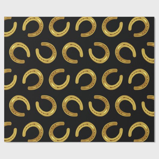 Goldenes Hufeisen Geschenkpapier (Flach)