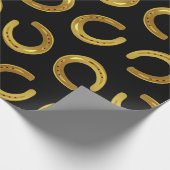 Goldenes Hufeisen Geschenkpapier (Ecke)