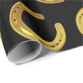 Goldenes Hufeisen Geschenkpapier (Rolleneckpunkt)
