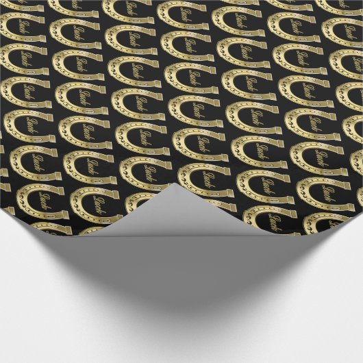 Goldenes Hufeisen Geschenkpapier (Ecke)
