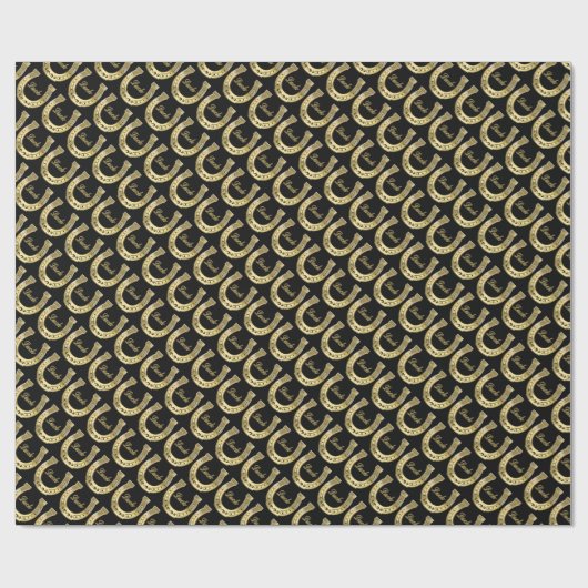 Goldenes Hufeisen Geschenkpapier (Flach)