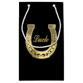 Goldenes Hufeisen Kleine Geschenktüte (Rückseite)