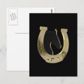 Goldenes Hufeisen Postkarte (Vorne/Hinten)