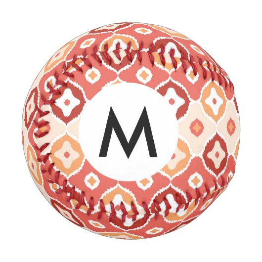 Goldenes Ikat-Geometrie-Muster Baseball (Vorderseite Links)