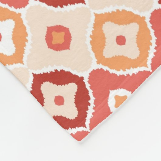 Goldenes ikat geometrisches Muster Fleecedecke (Ecke)