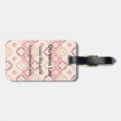 Goldenes ikat geometrisches Muster Gepäckanhänger (Rückseite horizontal)