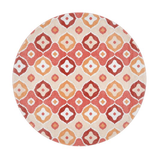 Goldenes ikat geometrisches Muster Schneidebrett (Vorderseite)