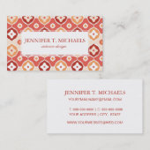 Goldenes ikat geometrisches Muster Visitenkarte (Vorne/Hinten)