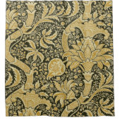 Goldenes indisches Muster, William Morris Duschvorhang (Vorderseite)