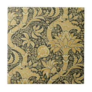 Goldenes indisches Muster, William Morris Fliese